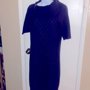 Studio I vintage style sweater dress navy classic knit size M